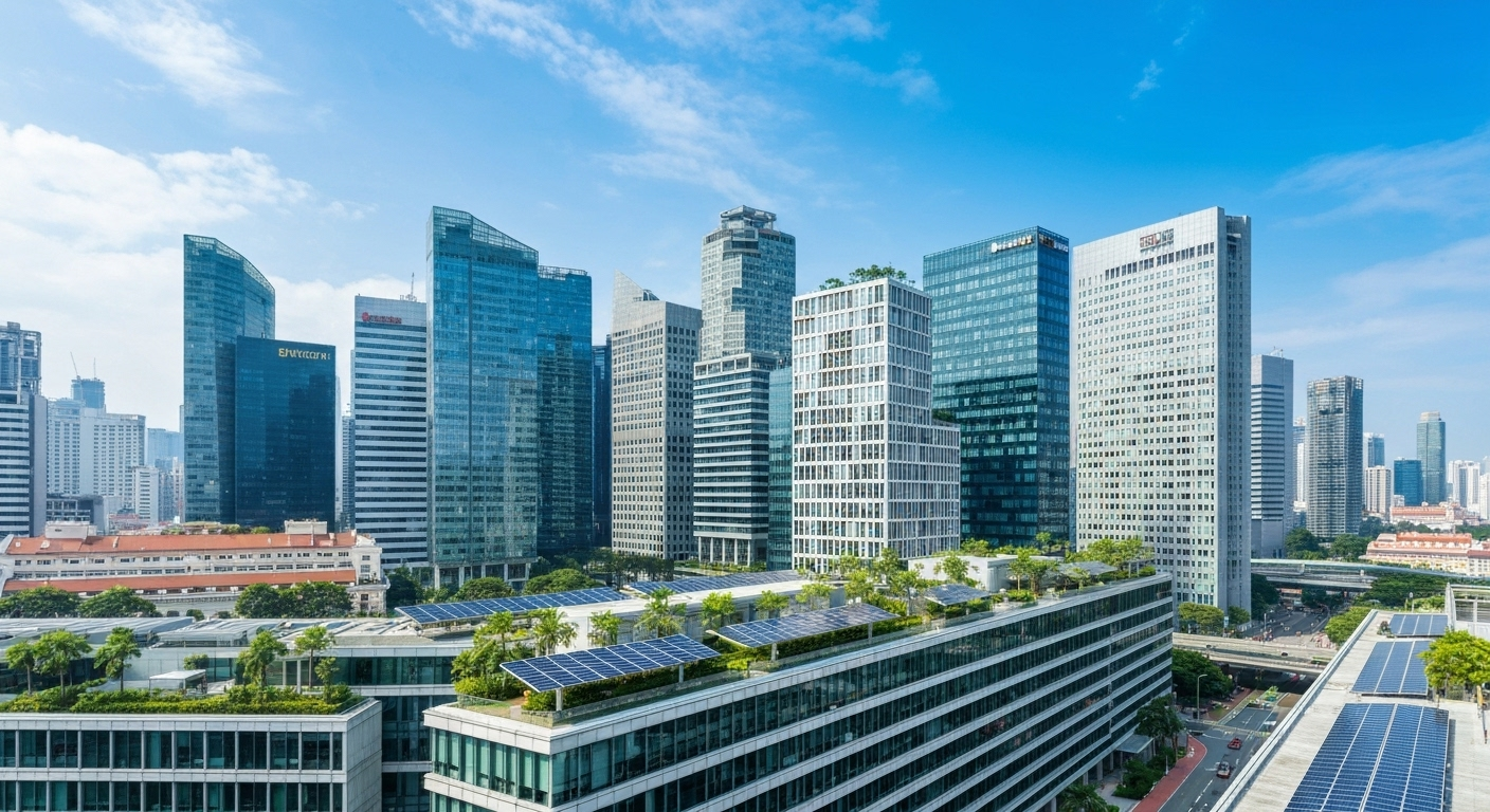 Singapore green buildings cityscape